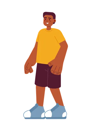 Positive african american boy  Illustration