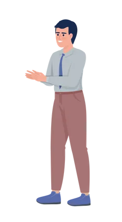 Positive businessman clapping hands Illustration