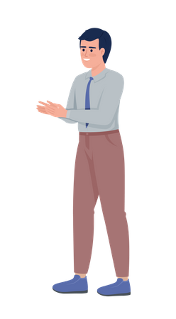 Positive businessman clapping hands  Illustration