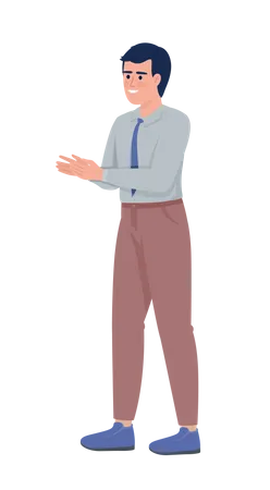 Positive businessman clapping hands  Illustration