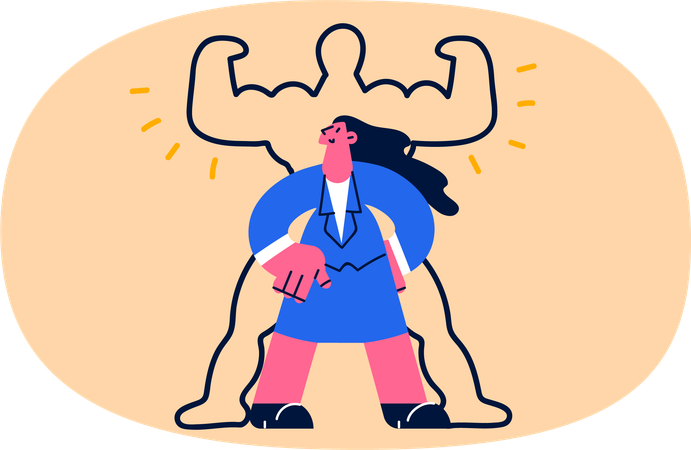Positive businesswoman  Illustration