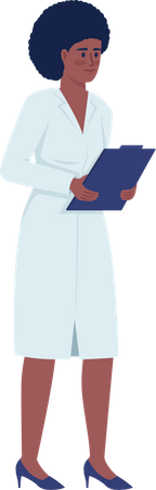 Positive doctor in robe Illustration