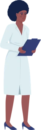 Positive Doctor In Robe Semi Flat Color Vector Character Editable Figure Full Body Person On White Hospital Staff Simple Cartoon Style Illustration For Web Graphic Design And Animation Illustration