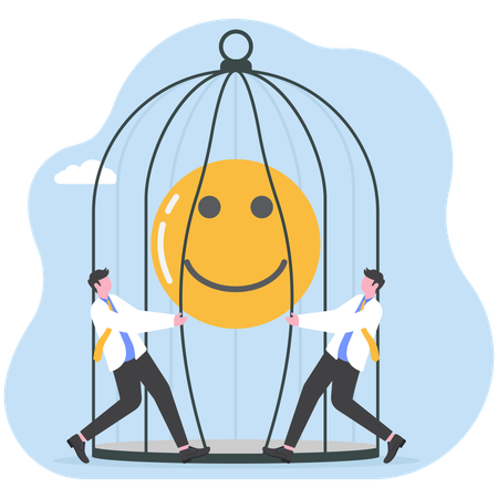 Positive Einstellung des Mitarbeiters  Illustration