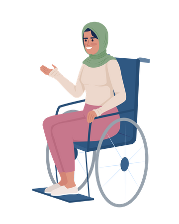 Positive Frau im Rollstuhl  Illustration