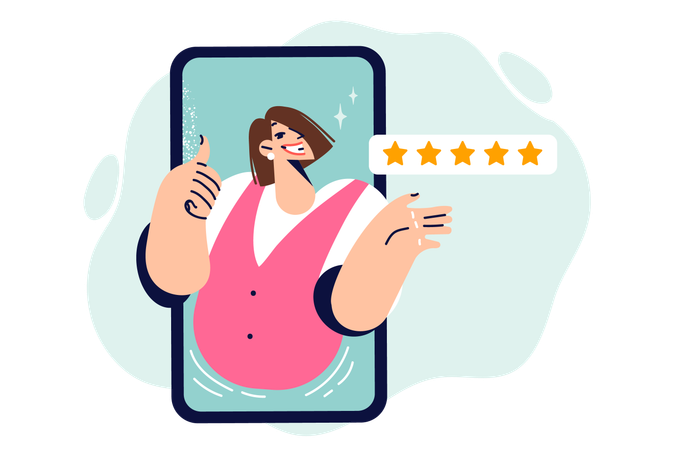 Positive user experience from using mobile app  Illustration