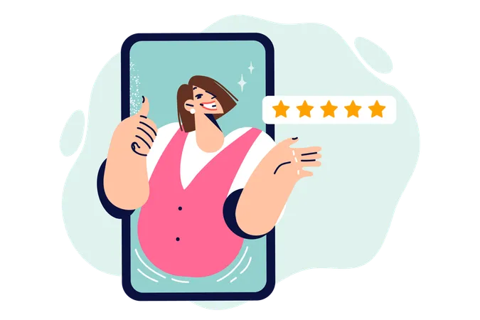 Positive user experience from using mobile app  Illustration