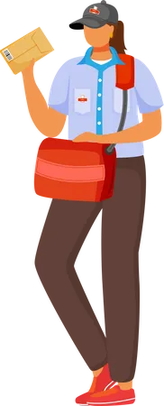 Post office female worker  Illustration