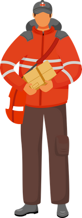 Post office male worker  Illustration