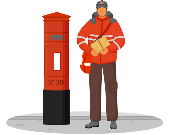 Post Office Male Worker  Illustration