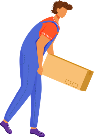 Post office male worker  Illustration