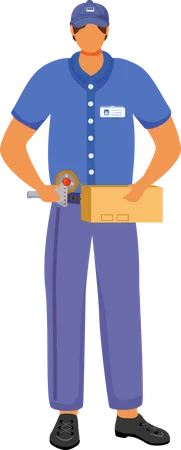 Post office male worker  Illustration