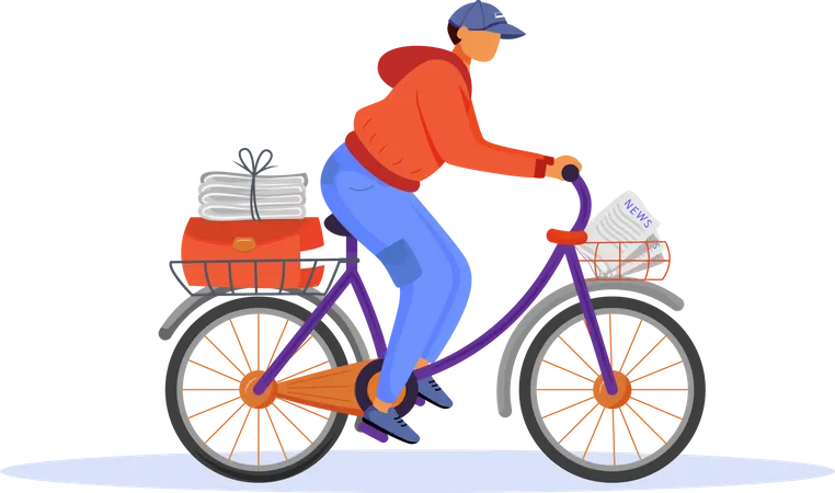 Post Office Male Worker  Illustration