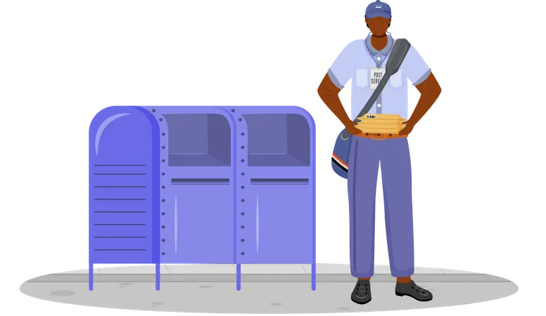 Post office male worker  Illustration
