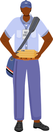 Post office male worker  Illustration