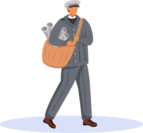 Post Office Male Worker  Illustration