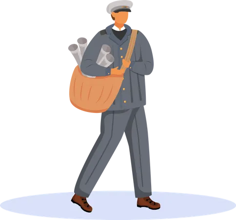 Post Office Male Worker  Illustration