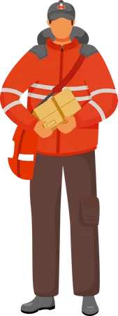 Post office male worker  Illustration