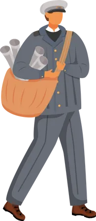 Post office male worker  Illustration