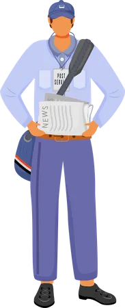 Post office male worker in american uniform  Illustration
