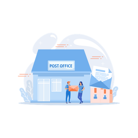Post office services  Illustration