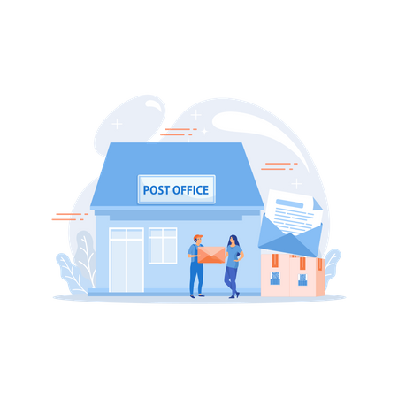 Post office services  Illustration