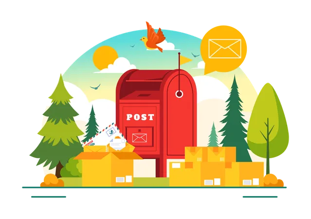 Postal System Day  Illustration