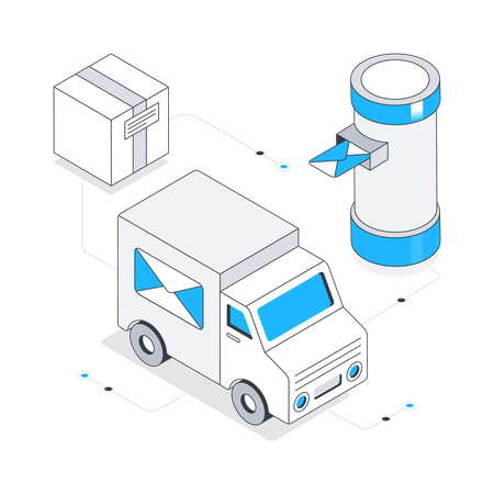 Postal Truck  Illustration