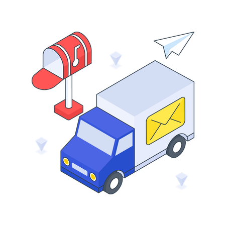 Postal Truck  Illustration