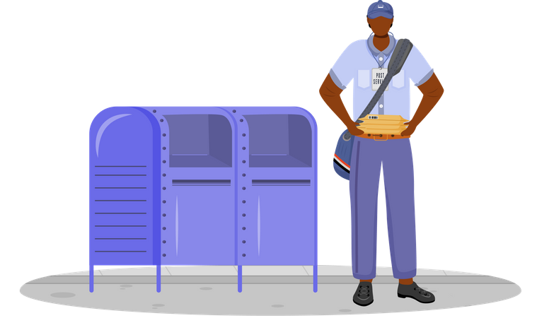 Männlicher Postangestellter  Illustration