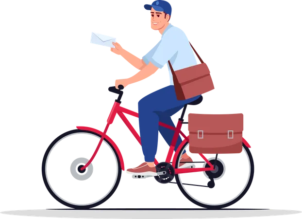 Briefträger auf Fahrrad  Illustration