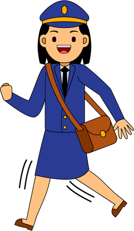 Briefträgerin  Illustration