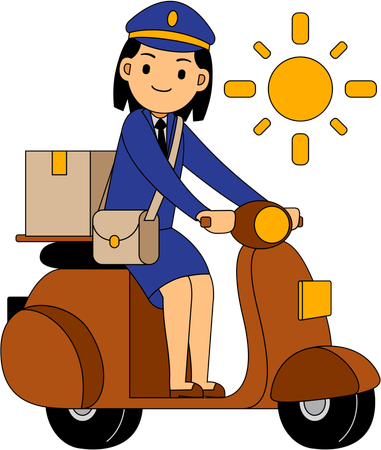 Postbotin wirft Brief an Kundenadresse ein  Illustration