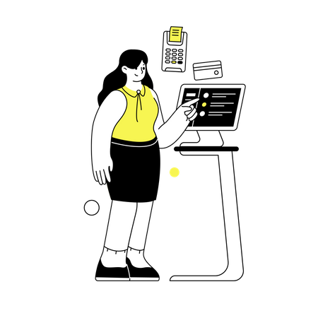 Poste de paiement de factures  Illustration