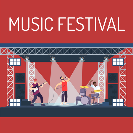 Cartaz do festival de música  Ilustração