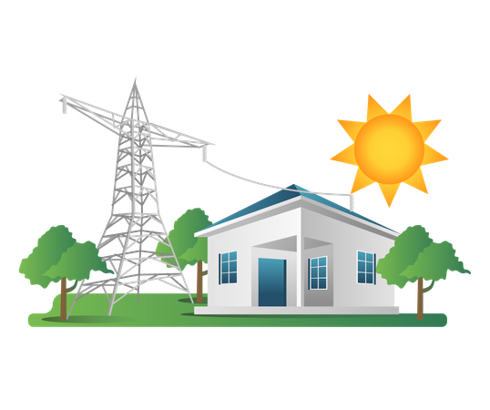 Postes de eletricidade residenciais  Ilustração