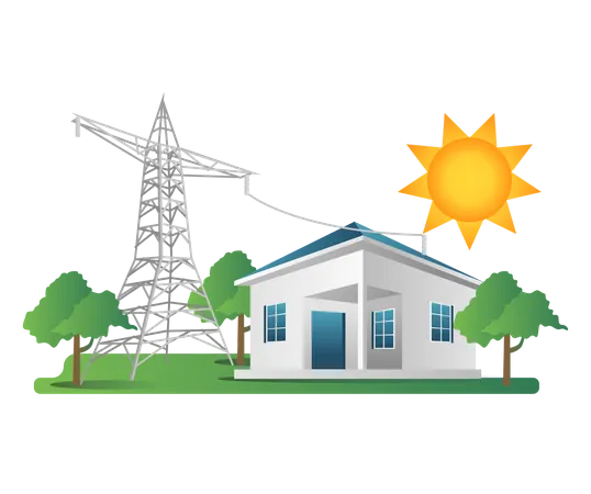 Postes de eletricidade residenciais  Ilustração