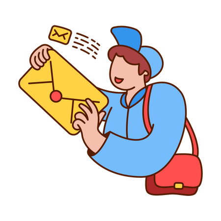 Postman holding letter  Illustration