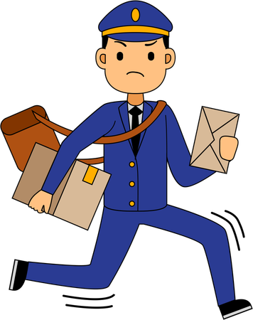 Postman holding letters  Illustration