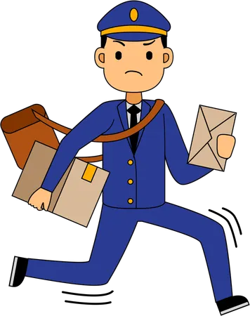 Postman holding letters  Illustration
