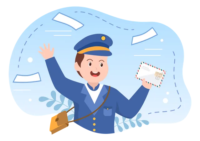 Postman with letter Illustration