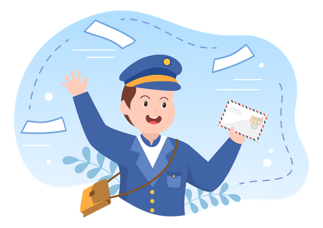 Postman with letter  Illustration