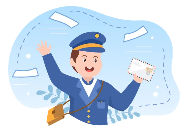 Postman with letter  Illustration