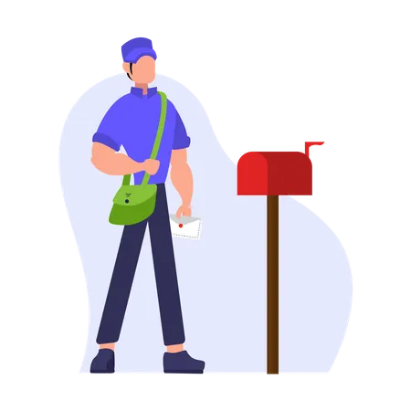 Postman with post  Illustration