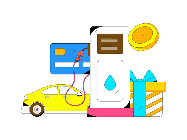 Posto de gasolina  Illustration