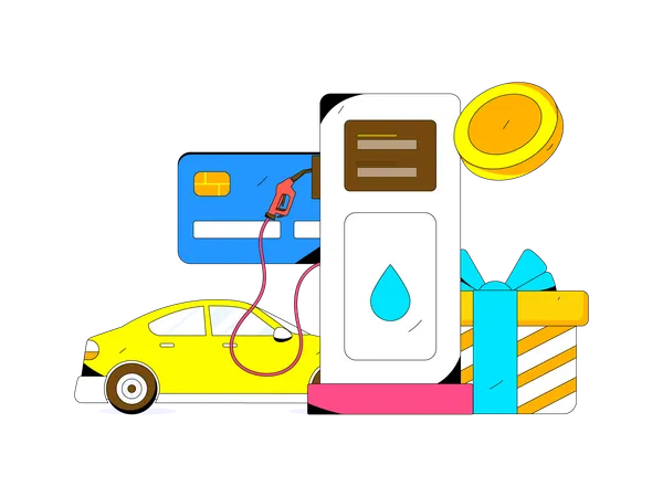 Posto de gasolina  Illustration