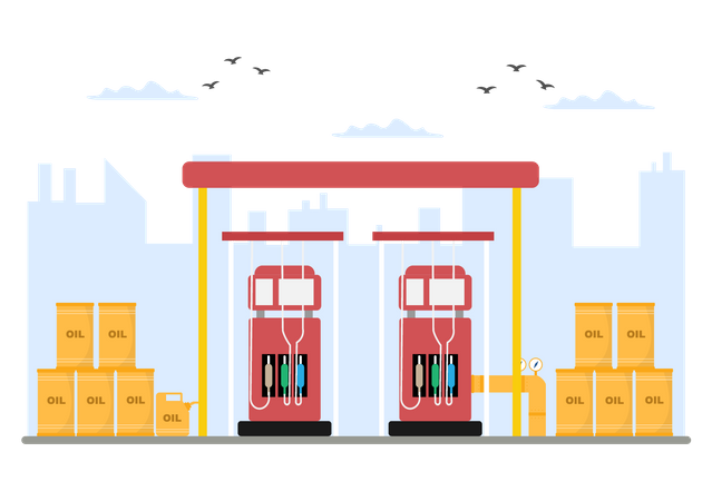 Posto de gasolina  Ilustração