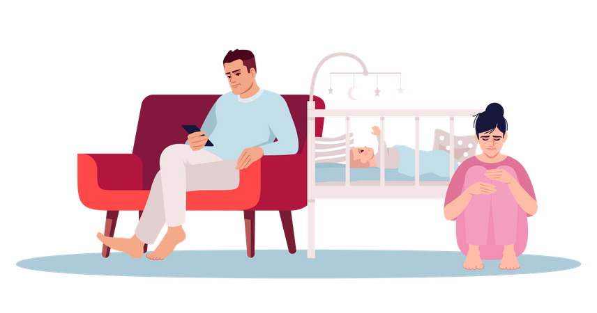 Postpartum depression  Illustration
