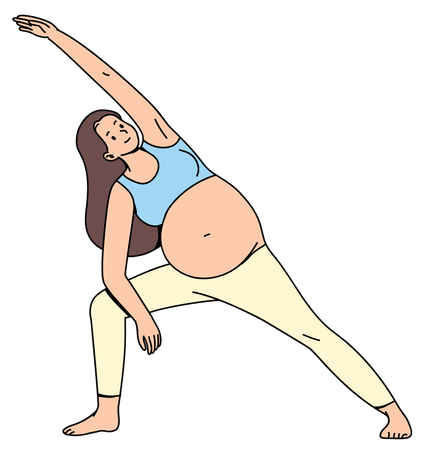 Postura de estiramiento lateral de pie yoga  Ilustración