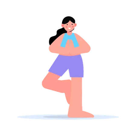 Postura de yoga  Ilustración